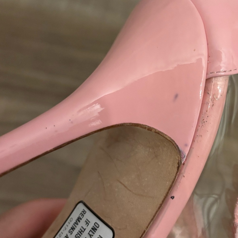 Oscar de la Renta Soft Pink PVC Patent Leather Amria Cut Out Sandals Sz 40 - Picture 12 of 15